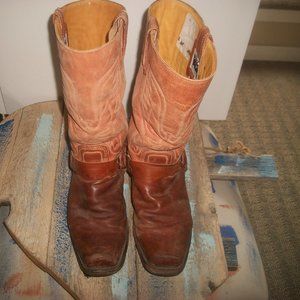 Vtg Funky Chic Rustic Worn-In Frye Harness Boots